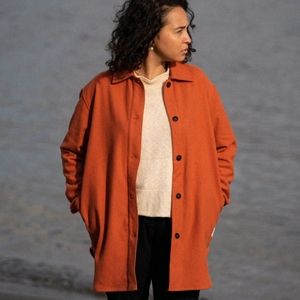 Women's Orange Painters Coat - Anián
